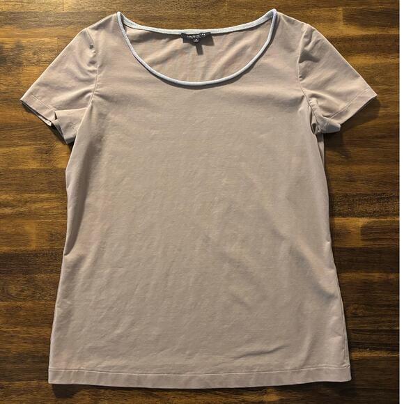 Lafayette 148 Women’s Small Top Short Sleeve Pullover Rolled Scoop Neck Stretch - Picture 1 of 7